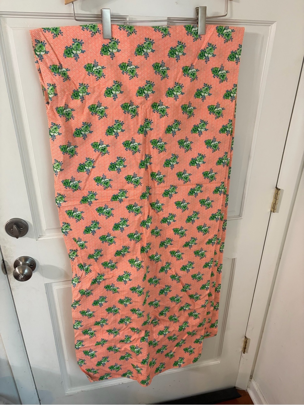 Vintage Mod Flower Power Neon Orange Green Ditsy Mod Floral Cotton Fabric
